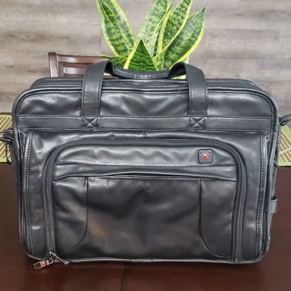 swiss army leather bag